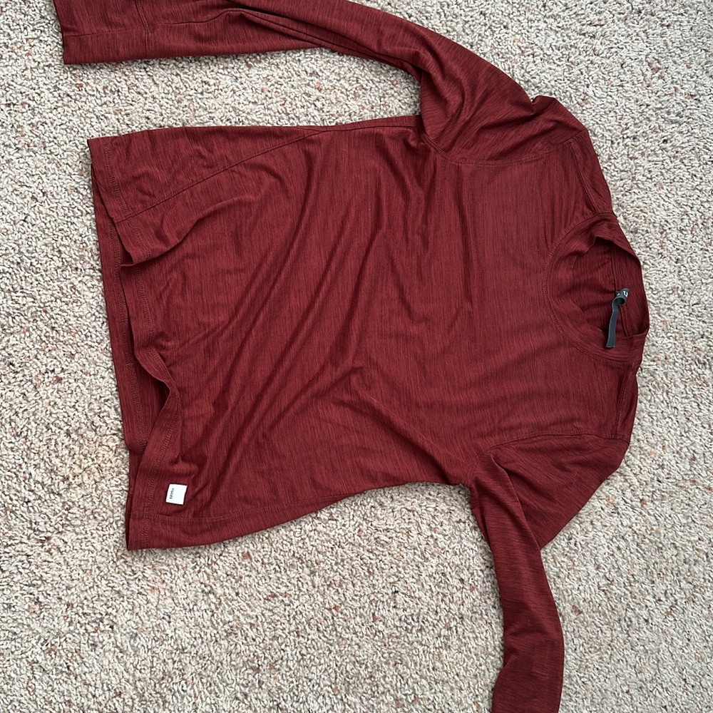 Women's Long Sleeve Crewneck Top - Burnt Red